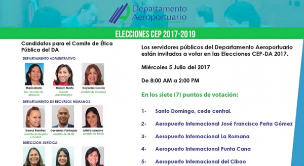 DEPARTAMENTO AEROPORTUARIO LLAMA A SUS EMPLEADOS A VOTAR EN ELECCIONES DEL COMITÉ DE ÉTICA PÚBLICA